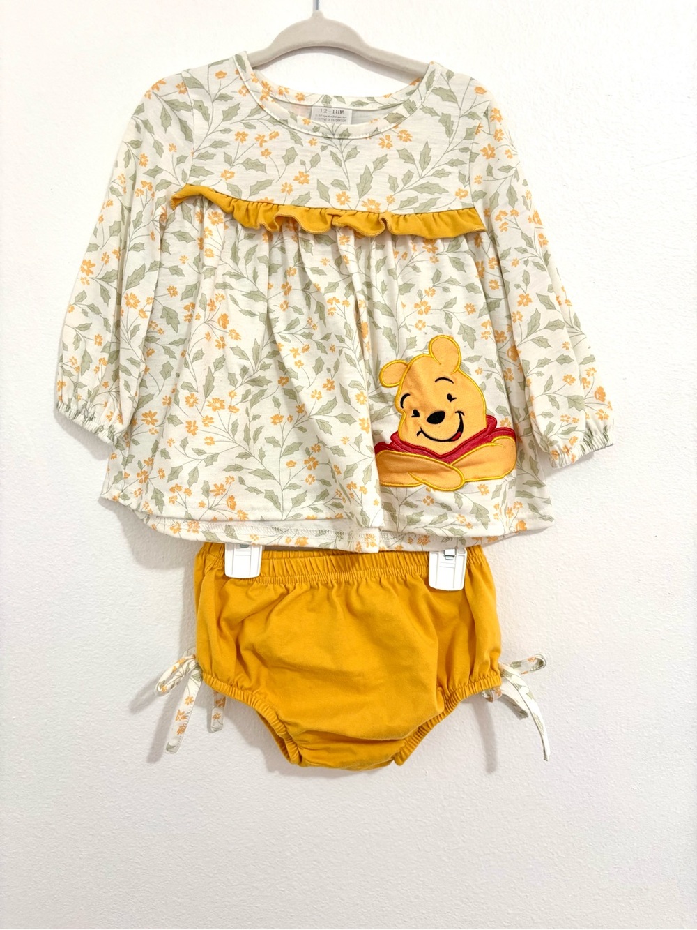 Disney Winnie the Pooh Floral Top with Mustard Bloomers